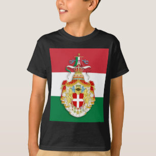 T-shirt Drapeau italien avec insigne du Royaume d'Italie