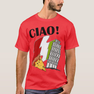 T-shirt Drapeau italien Ciao Tour penchée de Pise Italie B