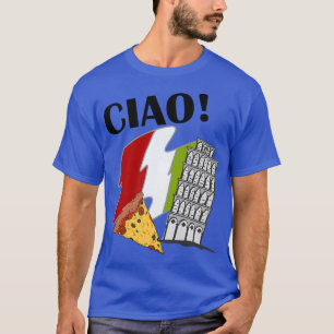 T-shirt Drapeau italien Ciao Tour penchée de Pise Italie B