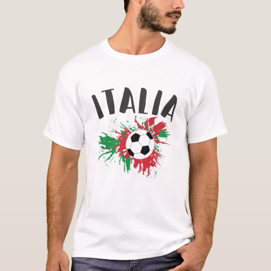 T-shirt Drapeau italien de balle de football (Devant)