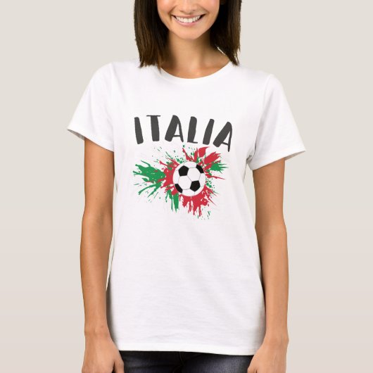 T-shirt Drapeau italien de balle de football (Devant)