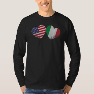 T-shirt Drapeau italien de coeur Hérite de famille patriot
