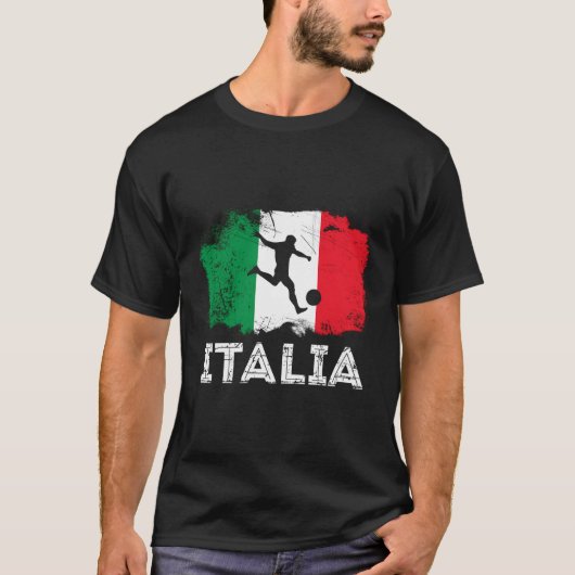 T-shirt Drapeau italien de soccer Grunge (Devant)