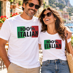 T-shirt drapeau italien drôle 100% italien