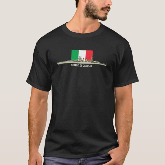 T-shirt Drapeau italien du Bataillon Conte Di Cavour (Devant)
