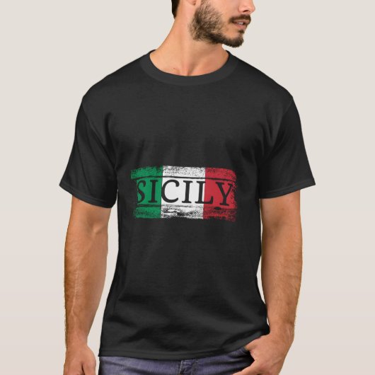 T-shirt Drapeau Italien I Sicile Italie (Devant)