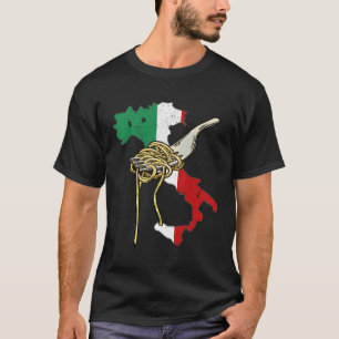 T-shirt Drapeau italien Italie Carte Spaghetti Pasta Itali