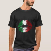 T-shirt Drapeau Italien Kiss Me Je Suis Lèvres Italiennes (Devant)