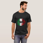 T-shirt Drapeau Italien Kiss Me Je Suis Lèvres Italiennes (Devant entier)