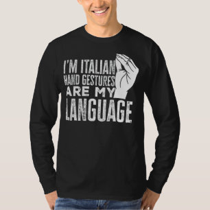 T-shirt Drapeau Italien La Main Gesta Sont Ma Langue Itali