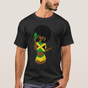 T-shirt Drapeau jamaïcain afro-patriotique Jamaïque filles