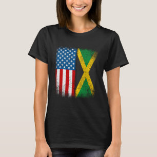 T-shirt Drapeau jamaïcain américain Usa Jamaïque Couleur e