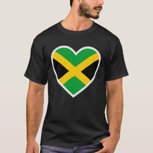 T-shirt Drapeau jamaïcain amour coeur Jamaïque femmes homm