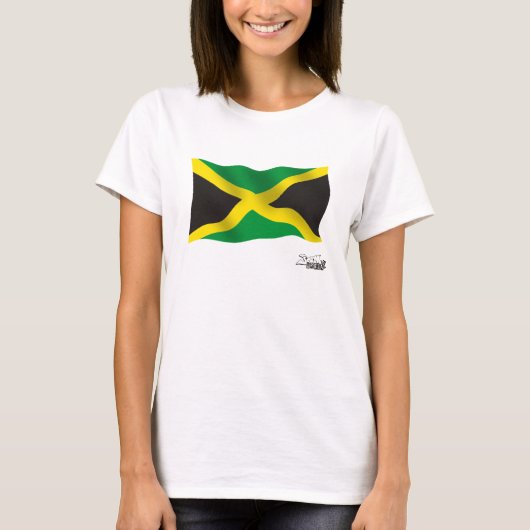 T-shirt Drapeau jamaïcain de ondulation (Devant)