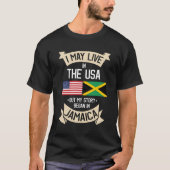 T-shirt Drapeau jamaïcain États-Unis Racines jamaïcaines (Devant)