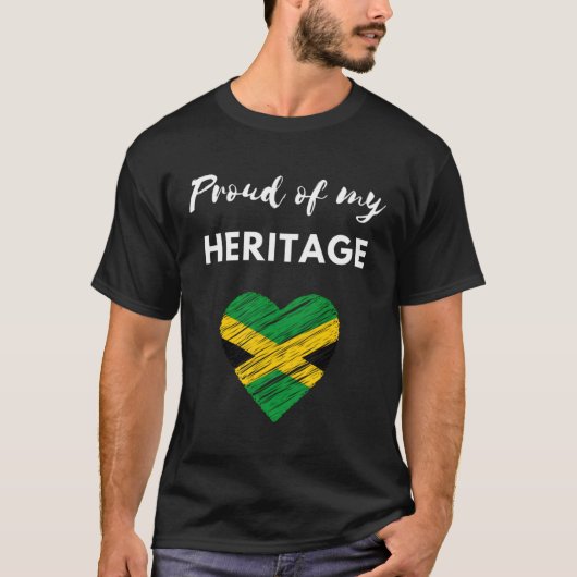 T-shirt Drapeau Jamaïcain Fière De Mon Héritage (Devant)