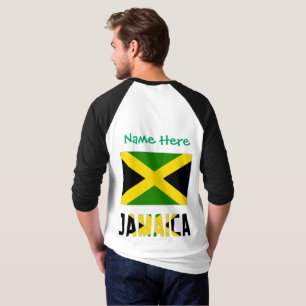 T-shirt Drapeau Jamaïcain Jamaïque Personnalisation Verte 