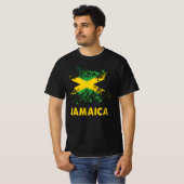 T-shirt Drapeau jamaïcain Retro (Devant entier)