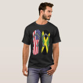 T-shirt Drapeau jamaïcain Sandales USA Jamaïque racine Pr (Devant entier)