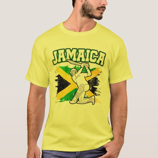 T-shirt Drapeau jamaïcain vintage cricket (Devant)