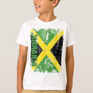 T-shirt Drapeau JAMAÏQUE Vintage désistée JAMAÏQUE