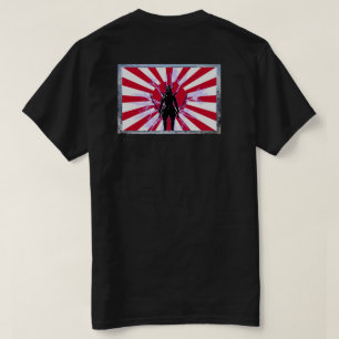 T-shirt Drapeau japonais encadré et guerrier samouraï du S