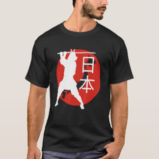 T-shirt Drapeau Japonais Samurai Warrior Carte de Voyage R