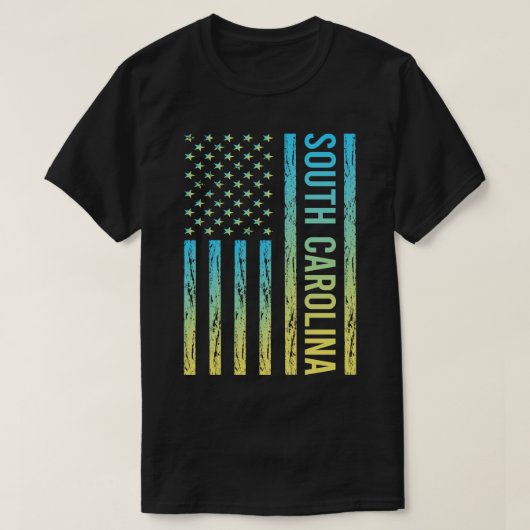 T-shirt Drapeau jaune bleu Caroline du Sud (Design devant)