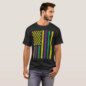 T-shirt Drapeau jaune violet Jester Funny Mardi Gra (Devant entier)