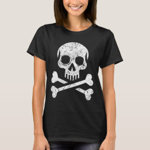 T-shirt Drapeau Jolly Roger squelette crâne et os de la mo