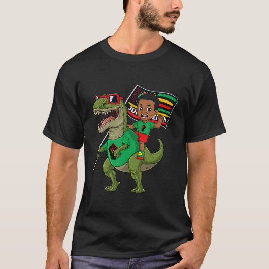 T-shirt Drapeau Jundixième Black King Riding T Rex Dino (Devant)