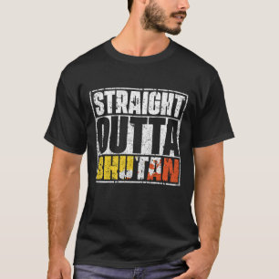 T-shirt Drapeau Juste En Face Du Bhoutan