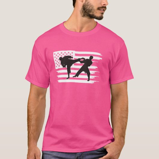 T-shirt Drapeau karaté américain (Devant)