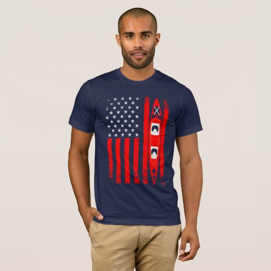 T-shirt Drapeau Kayak US (Devant entier)