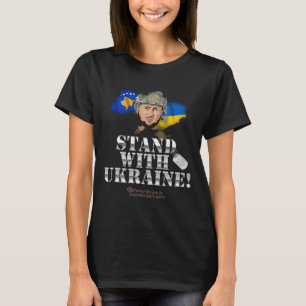 T-shirt Drapeau Kosovo Soutien à l'Ukraine Volodymyr Zelen