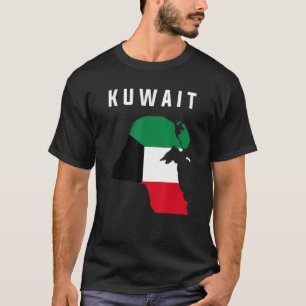 T-shirt Drapeau Koweitien À L'Intérieur De La Carte Du Kow