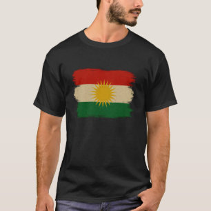 T-shirt Drapeau kurde Pinceau Coup Grunge Drapeau du Kurdi