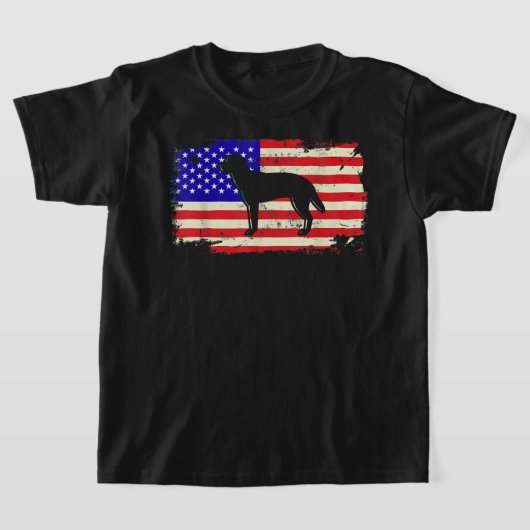 T-shirt Drapeau Labrador Américain Amoureux des chiens Ret (Poser)