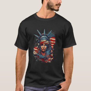 T-shirt Drapeau Lady Liberty