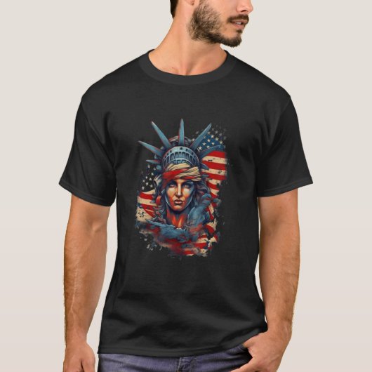 T-shirt Drapeau Lady Liberty (Devant)