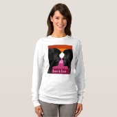 T-shirt Drapeau lesbien avec deux silhouettes de femme (Devant entier)