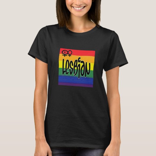 T-shirt Drapeau lesbien T (Devant)