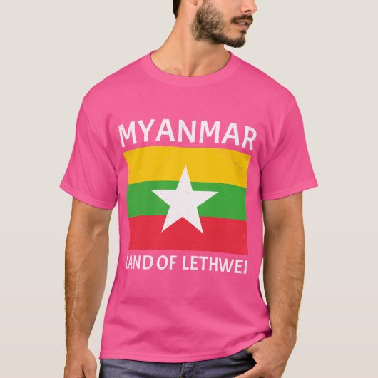 T-shirt Drapeau Lethwei Du Myanmar (Devant)