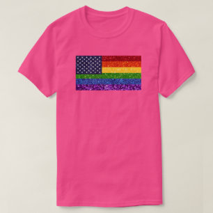 T-shirt Drapeau LGBT American Pride Parties scintillant
