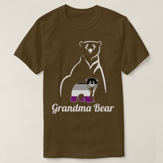 T-shirt Drapeau LGBT Asexué Grandma Bear Ace Pride (Design devant)