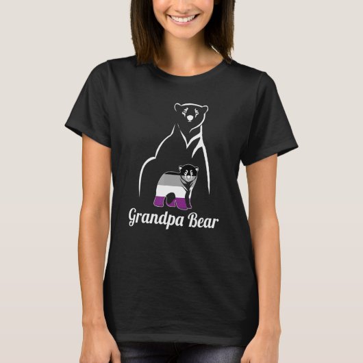 T-shirt Drapeau Lgbt Asexué Grandpa Bear Ace Pride (Devant)