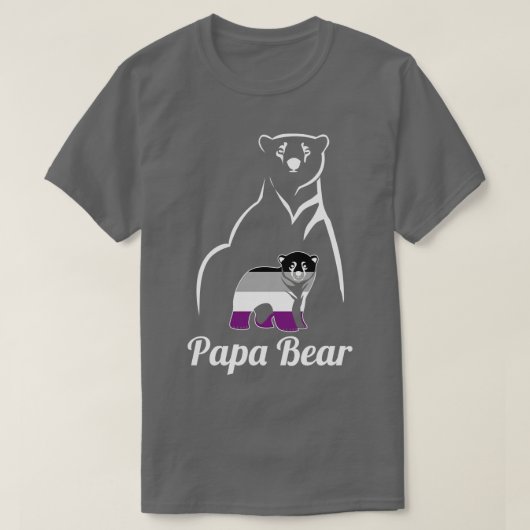 T-shirt Drapeau LGBT Asexued Papa Bear Ace Pride (Design devant)