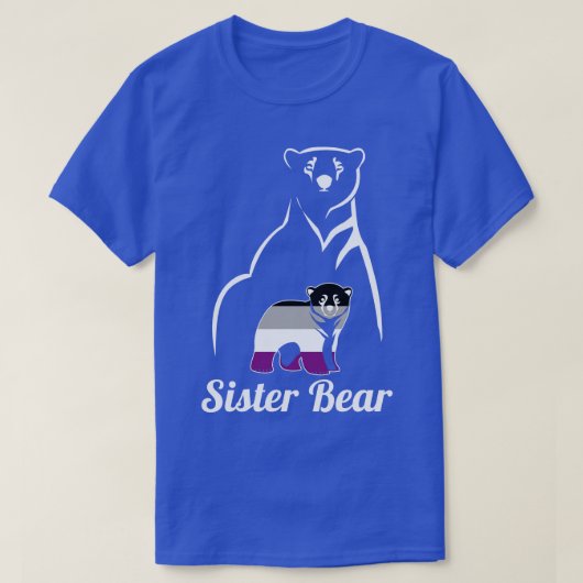T-shirt Drapeau LGBT Asexuée Sister Bear Ace Pride (Design devant)