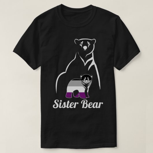 T-shirt Drapeau LGBT Asexuée Sister Bear Ace Pride (Design devant)