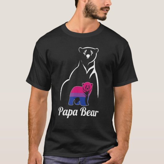 T-shirt Drapeau Lgbt Bisexual Papa Bear Bi Pride (Devant)